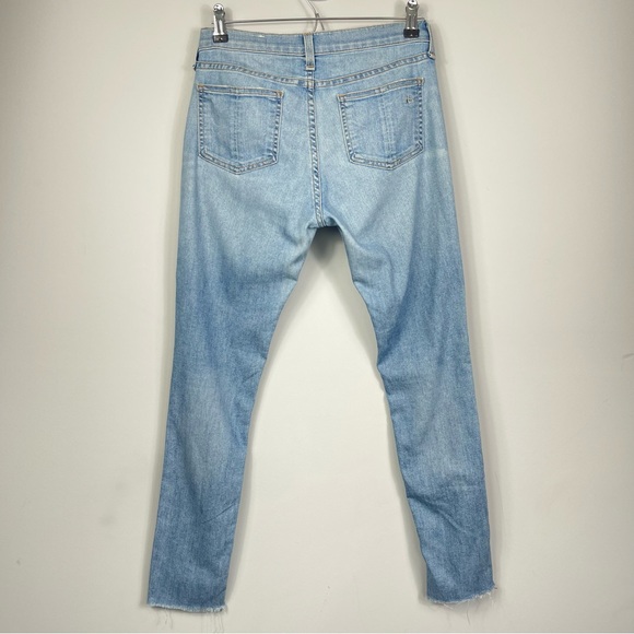 Rag & Bone Raw Hem Frayed Cuff Skinny Jeans in Blue Cln Birdie Light Wash Y2K 26 - Picture 3 of 15